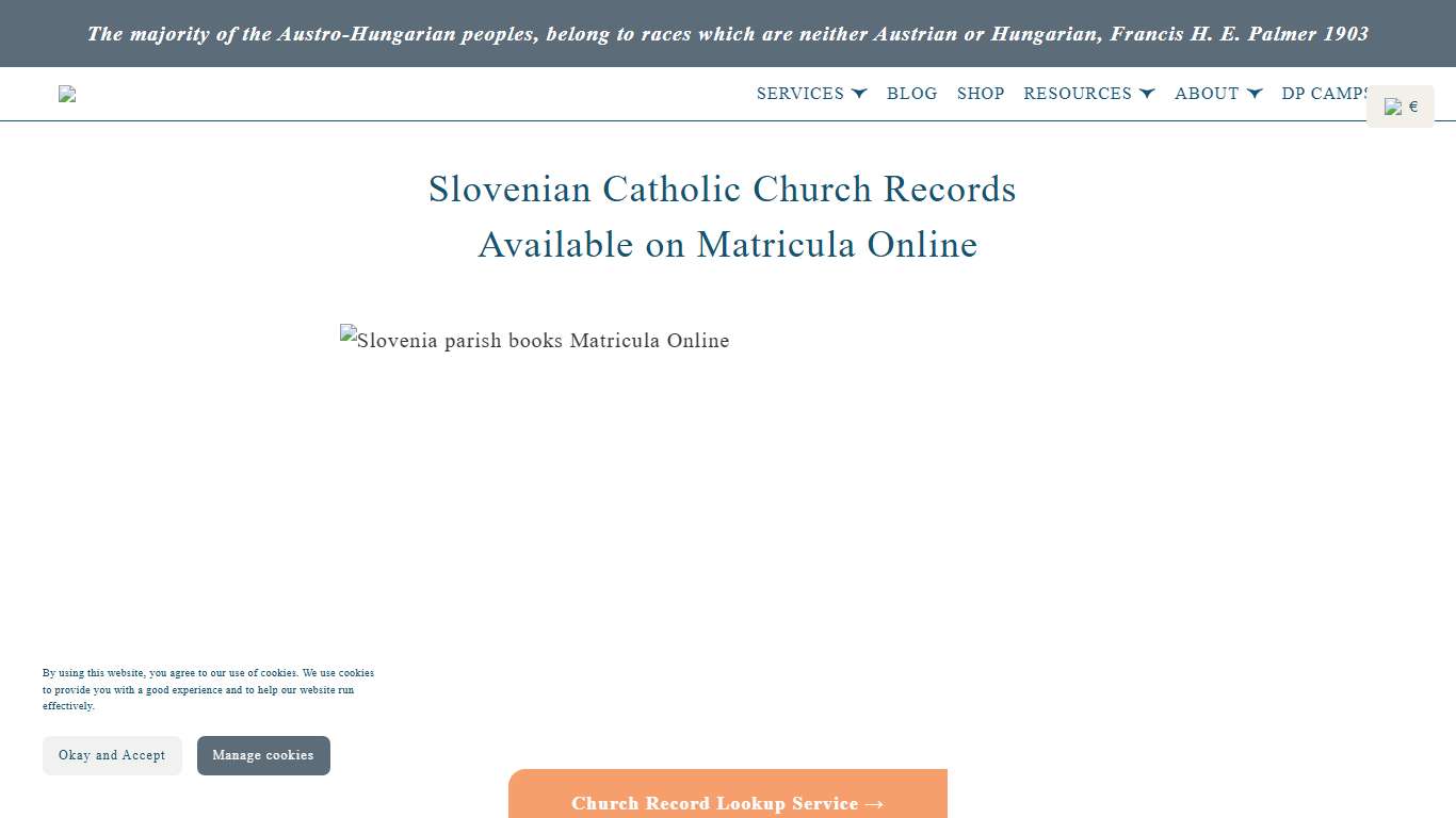 Slovenian Church Records Available Online